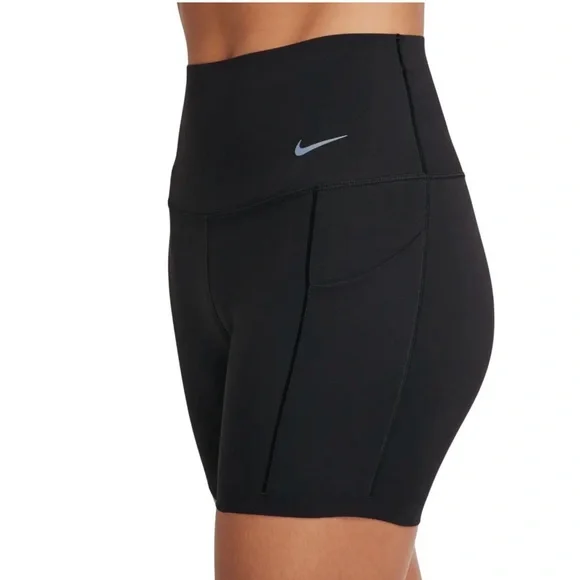 Nike Black Universa Medium Support High-Waisted 5" Bike Shorts with Pockets - Picture 6 of 14